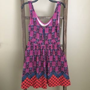 Anthropologie Maeve geometric fit and flare dress